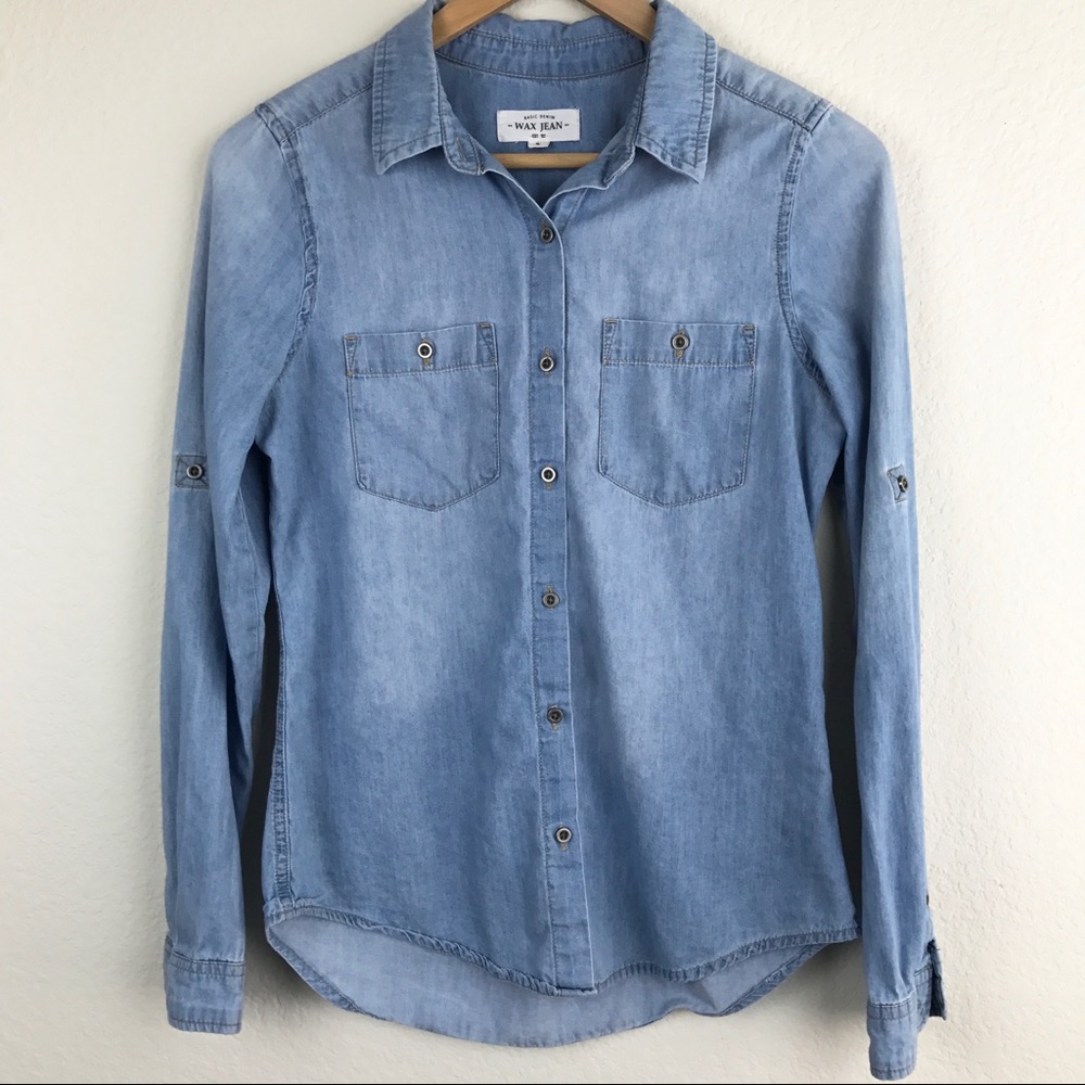 • Wax jean chambray top • botton down